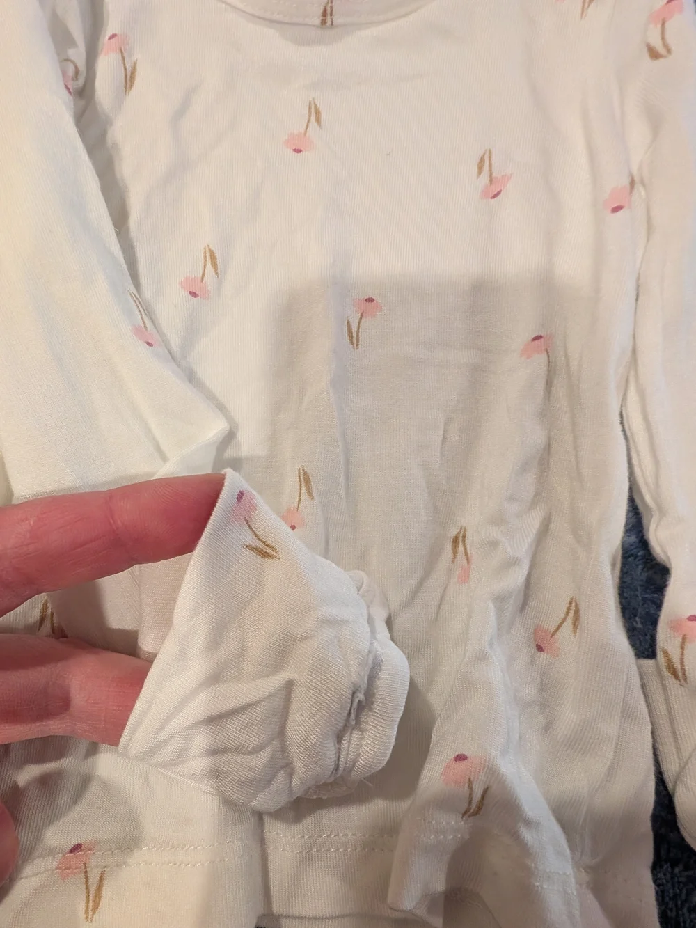 Carter's 3M Girls's White Pajama Set with Pink Floral Print